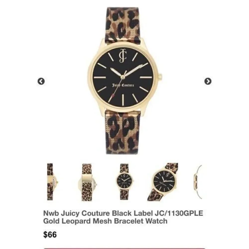 Juicy Couture leopard steel mesh Watch